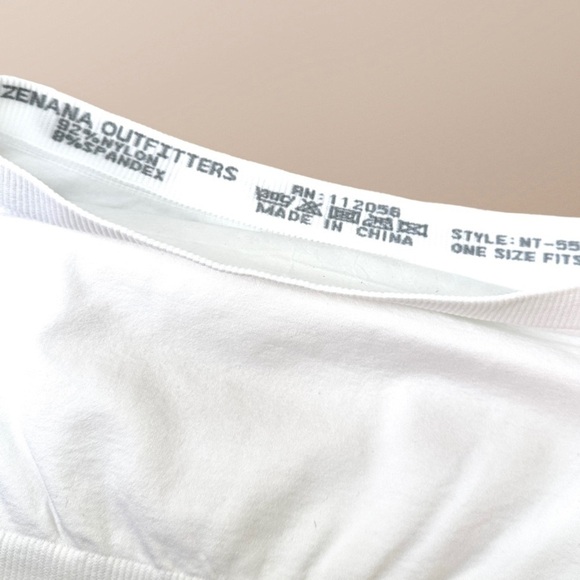 Zenana Outfitters White Strapless Bandeau Top One Size - Picture 4 of 4